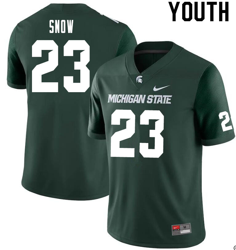 Youth #23 Darius Snow Michigan State Spartans College Football Jerseys Sale-Green